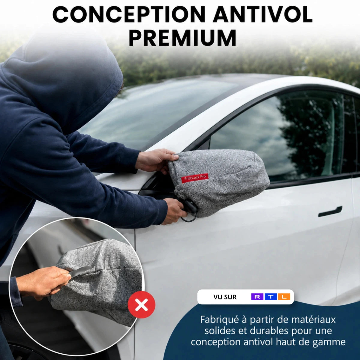 FritzLock Pro – housses pour rétroviseurs avec serrure Master Lock